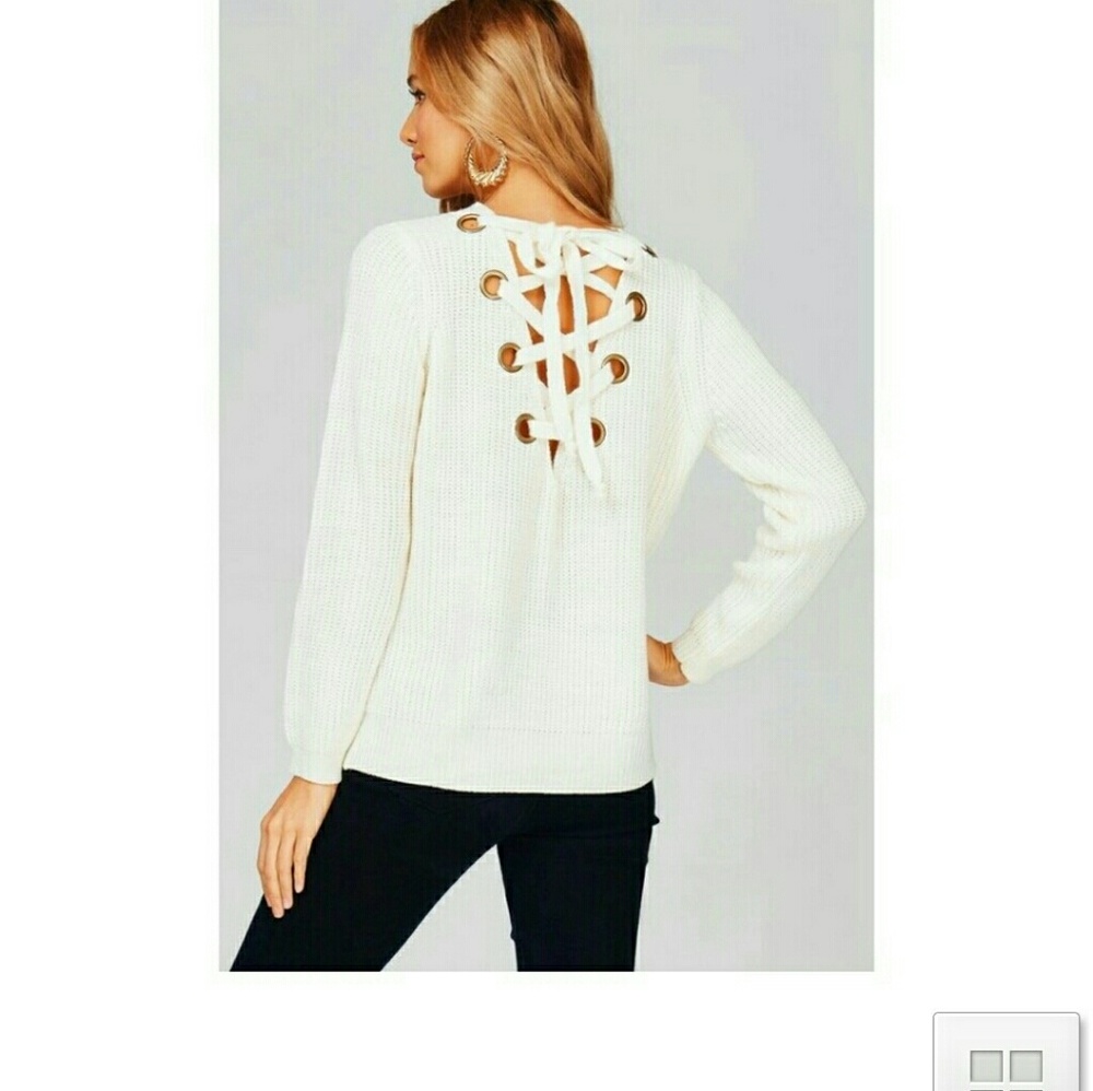 Warm thick lace up sweater